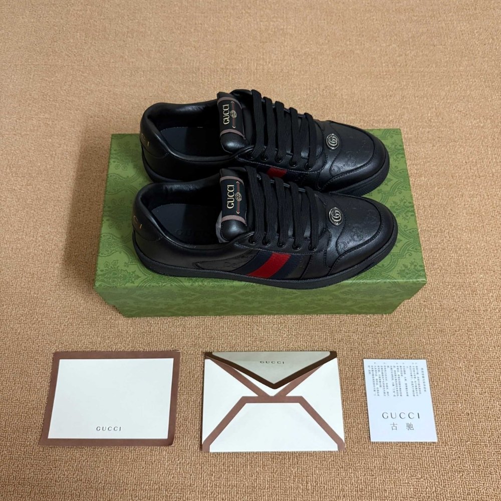 Gvc*1 Men Screener Sneaker Black Leather 798785 AADU0 1074