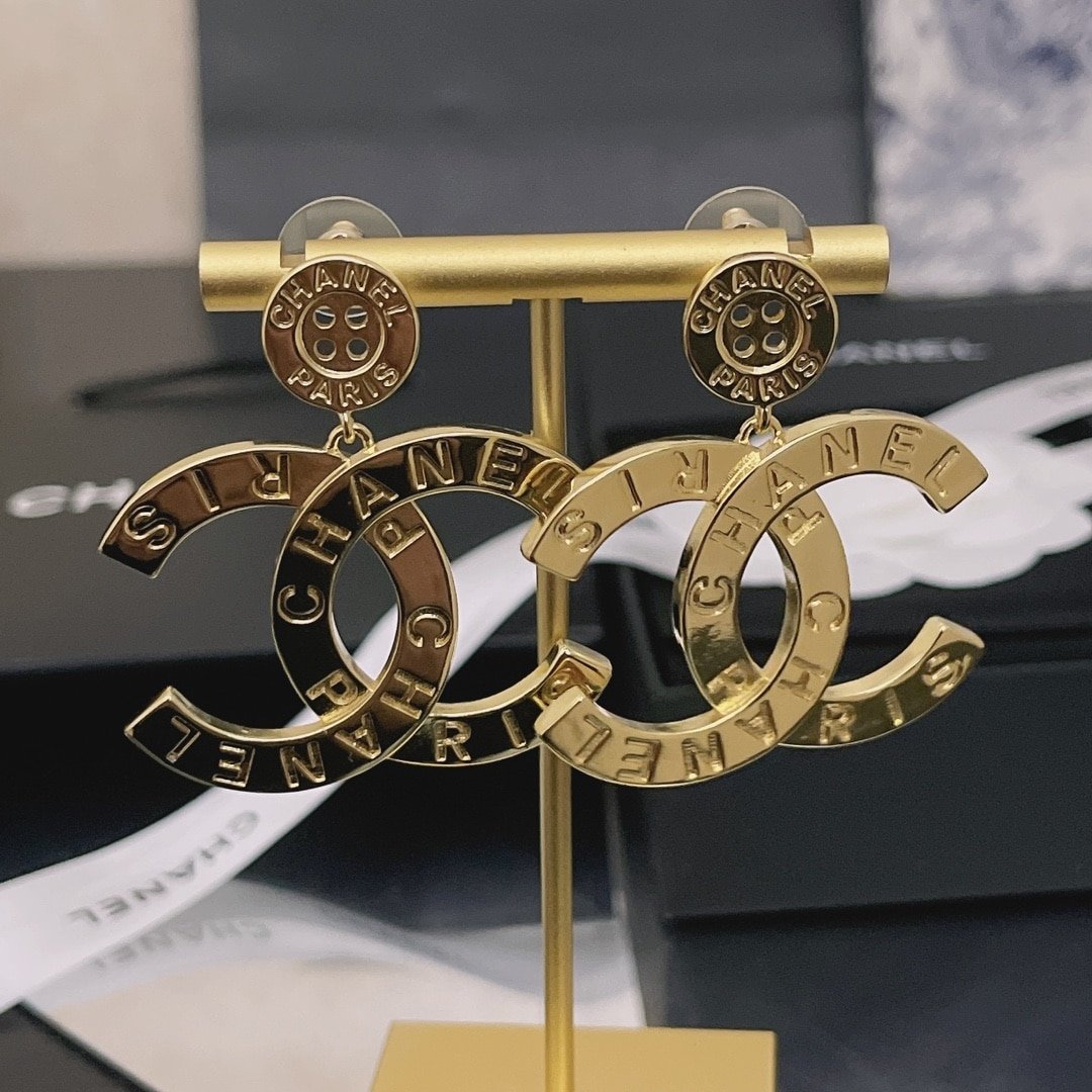 Ch**el Paris Button Earrings