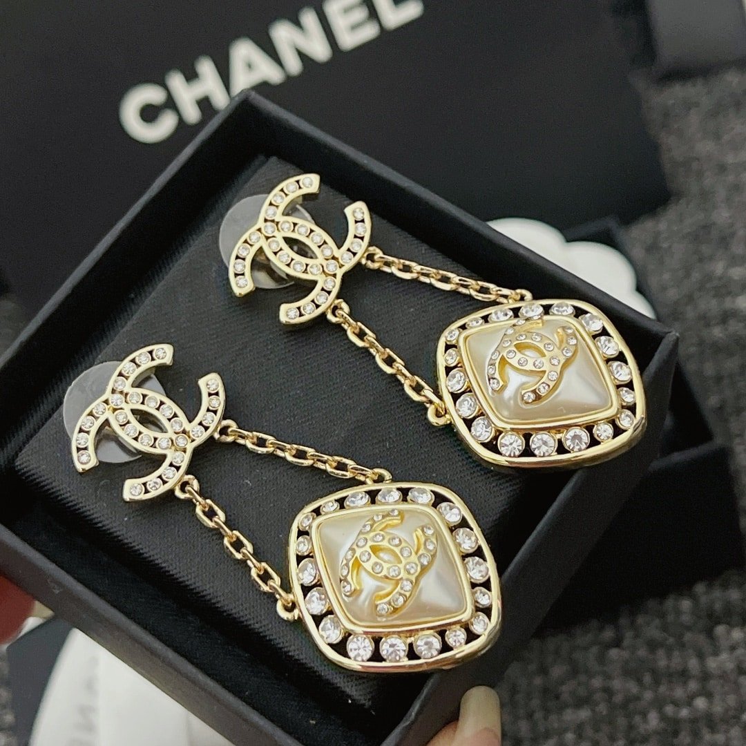 Ch**el Cc Crystal Earrings