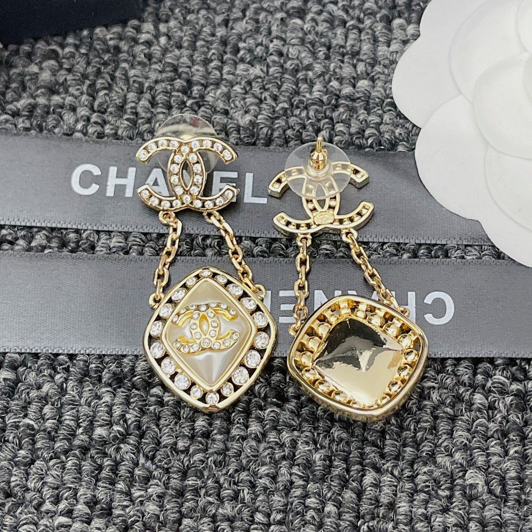 Ch**el Cc Crystal Earrings