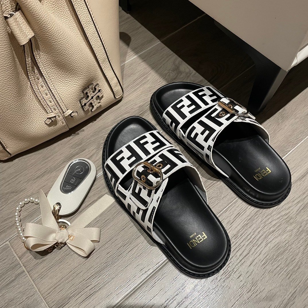 F**di Ff Double Band Slide Black