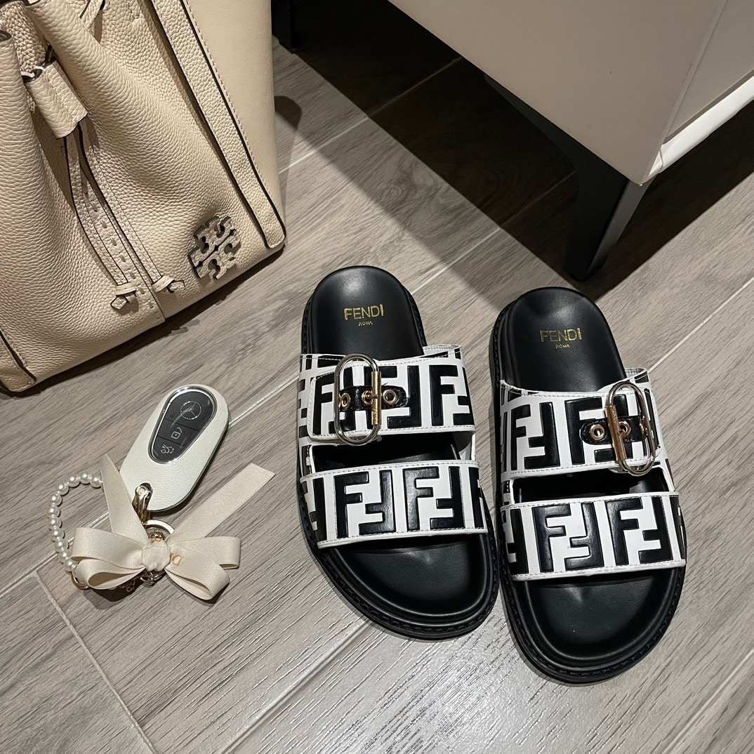 F**di Ff Double Band Slide Black