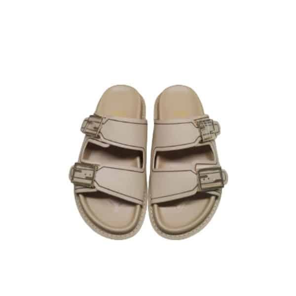F**di Feel Leather Slides Beige 8X8326Na7F1Kcu