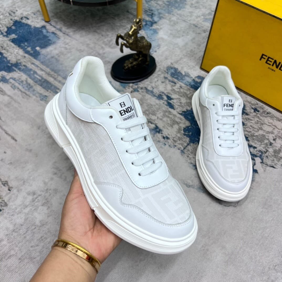 F**di Ff Motif Low Top Sneakers White