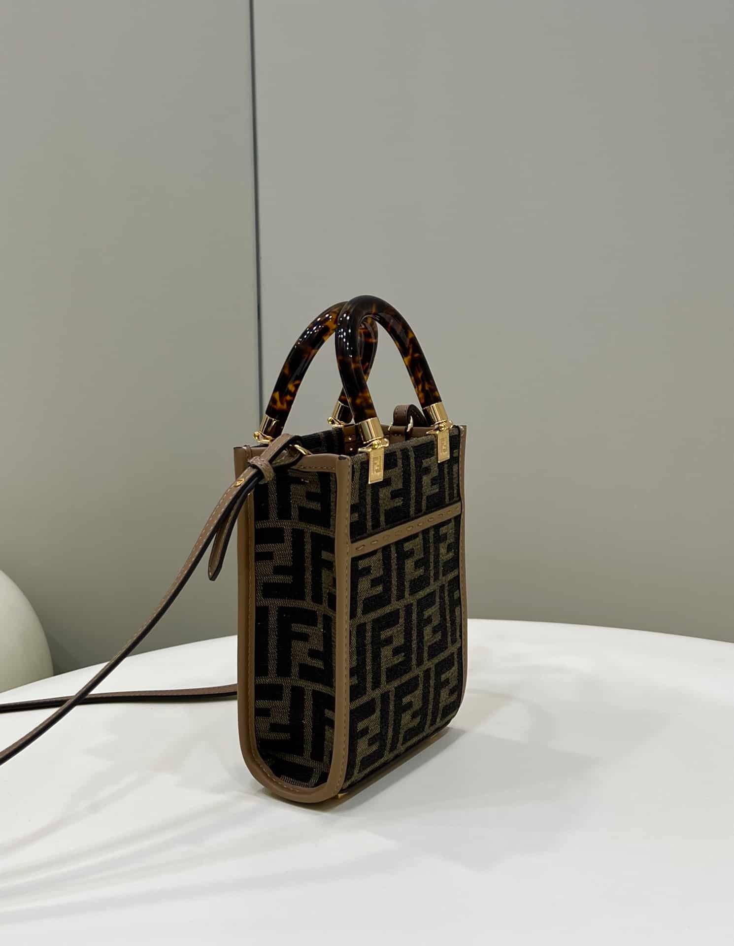 Mini Sunshine Shopper Brown Ff Fabric Mini Bag 18Cm 8Bs051Alvxf1Ge3