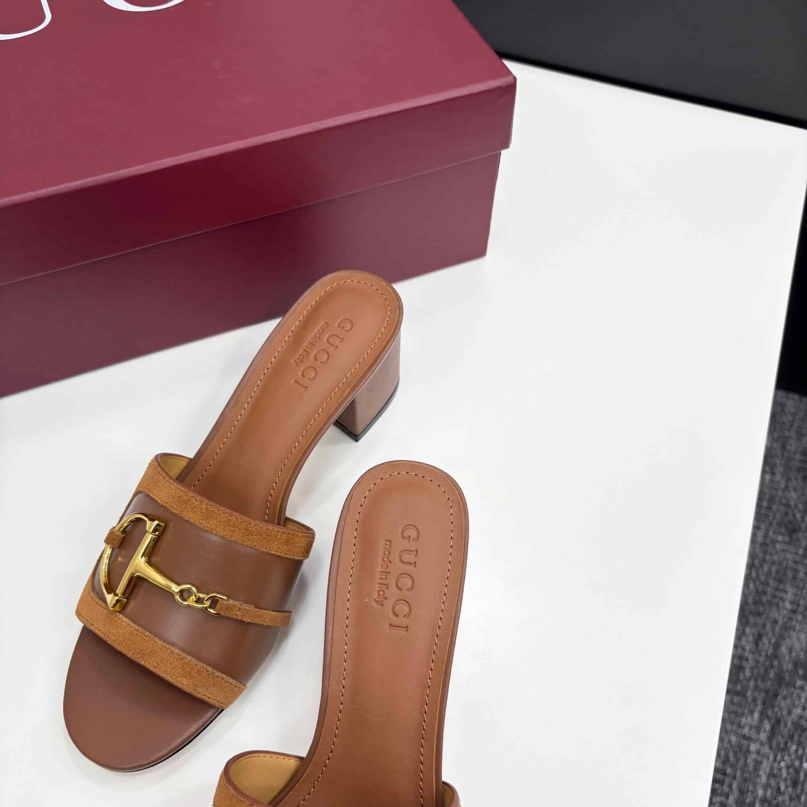 Gvc*1 Women’s Slide Sandal With Horsebit Light Brown ‎834421 Aaexm 2718