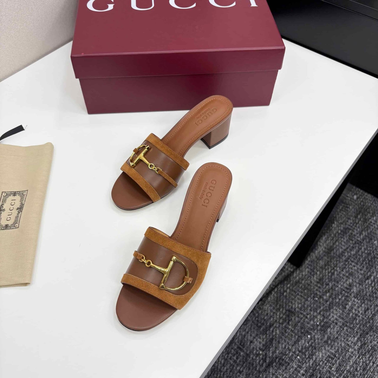 Gvc*1 Women’s Slide Sandal With Horsebit Light Brown ‎834421 Aaexm 2718