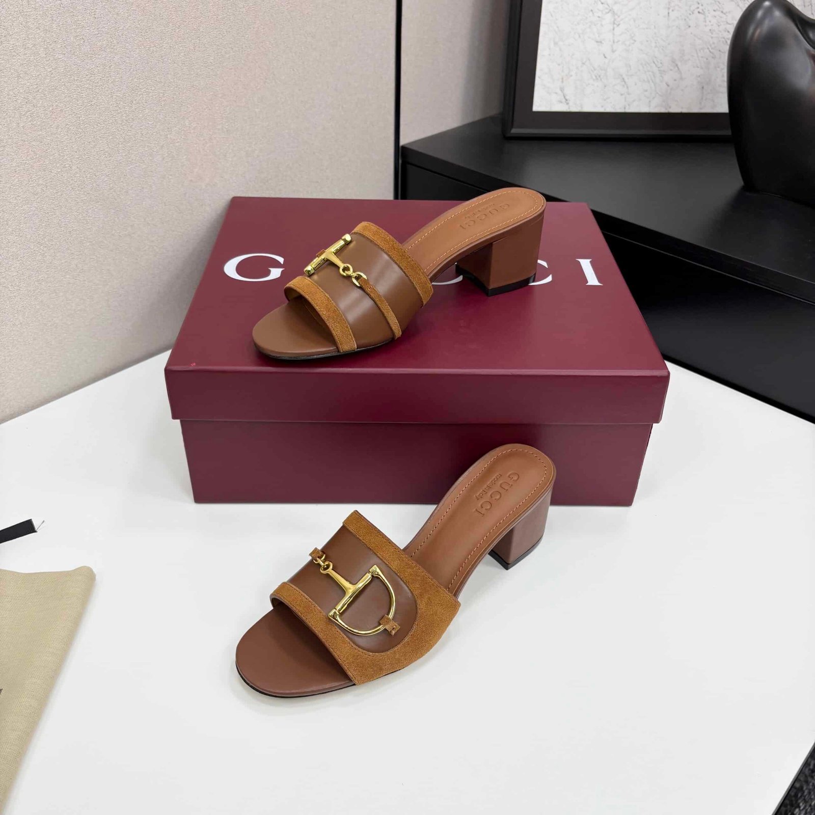 Gvc*1 Women’s Slide Sandal With Horsebit Light Brown ‎834421 Aaexm 2718