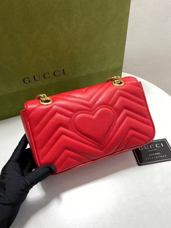 Gvc*1 Gg Marmont Medium Shoulder Bag Red 26Cm 443496 Aabzc 6832