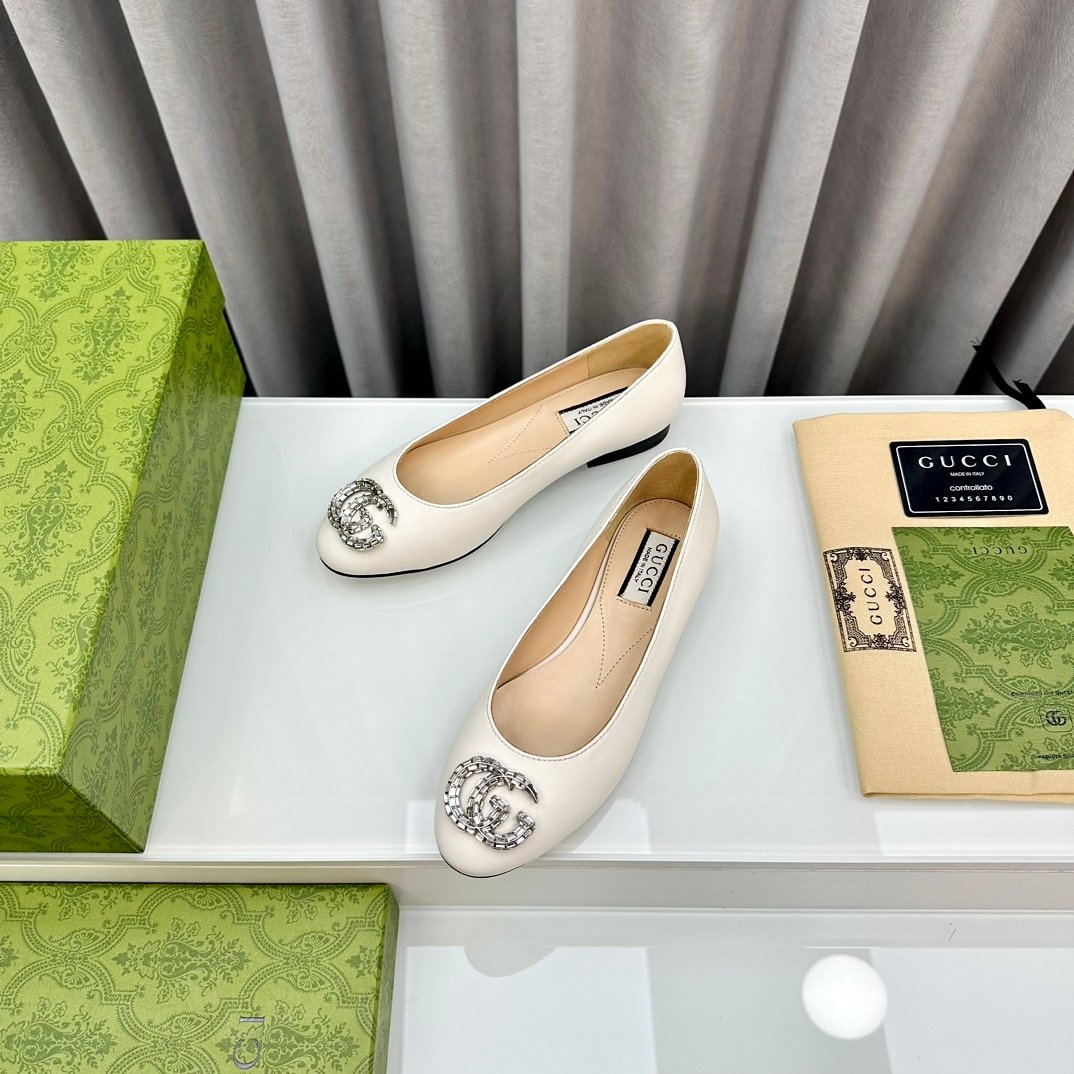 Gvc*1 Crystal Gg Women’S Ballet Flat White