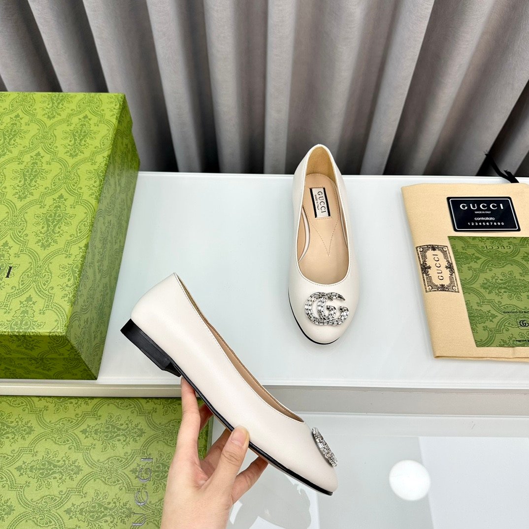Gvc*1 Crystal Gg Women’S Ballet Flat White