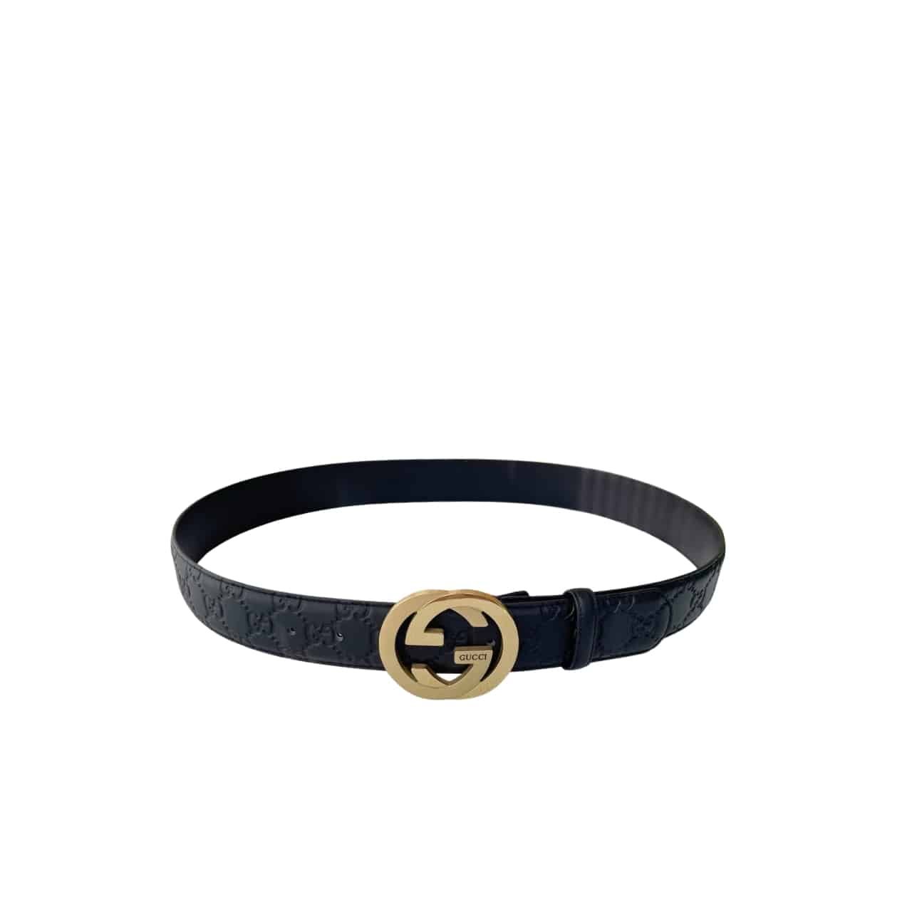 Gvc*1 Men’S Reversible Gg Belt Gold Hardware Black 40Mm