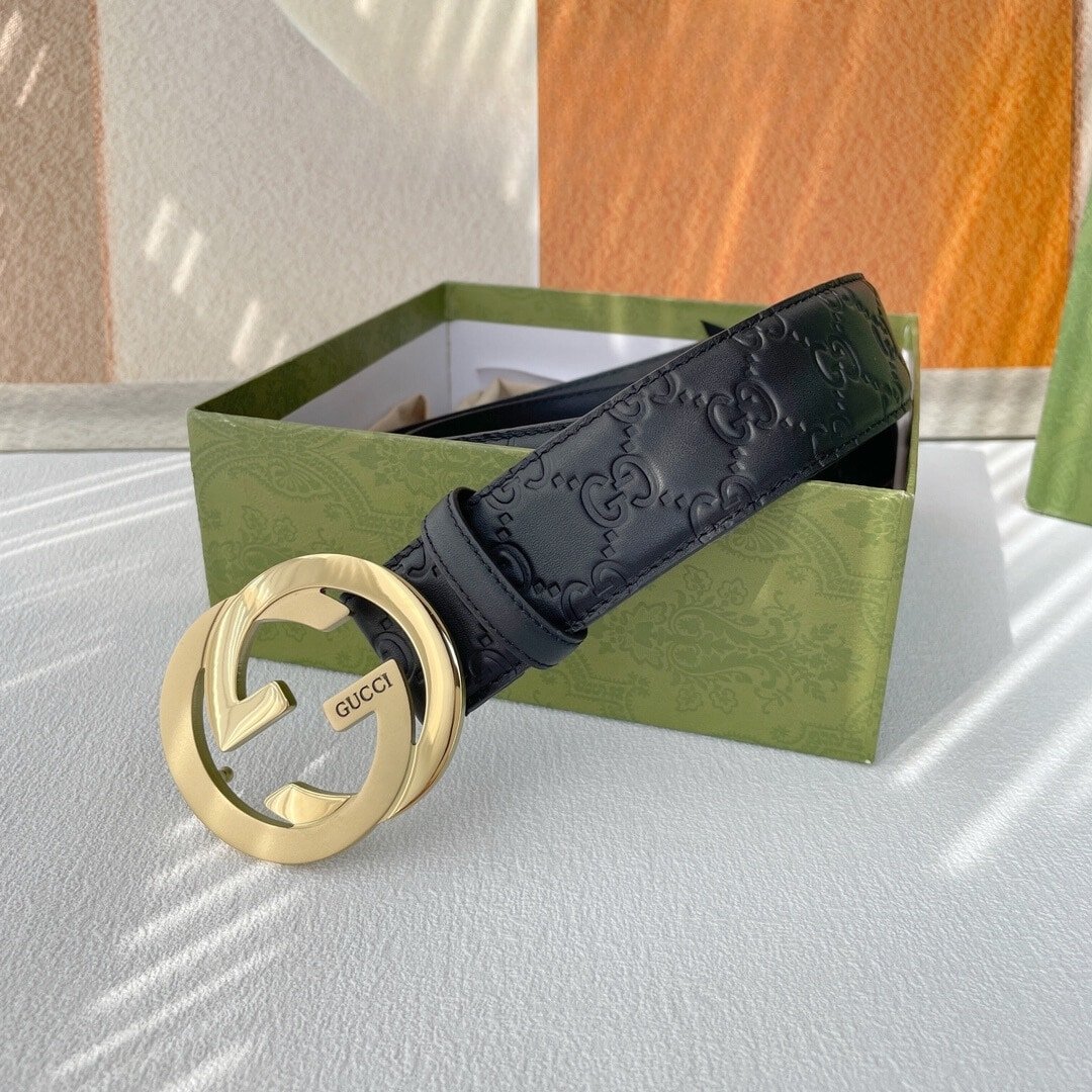 Gvc*1 Men’S Reversible Gg Belt Gold Hardware Black 40Mm