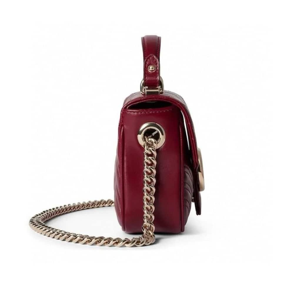 Gvc*1 Gg Marmont Mini Top Handle Bag Red 17Cm ‎811238 Aaeck 6207