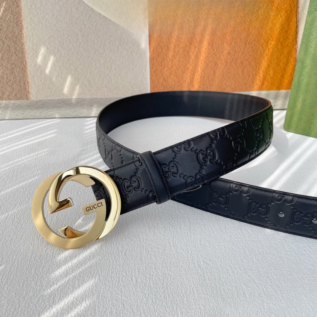 Gvc*1 Men’S Reversible Gg Belt Gold Hardware Black 40Mm