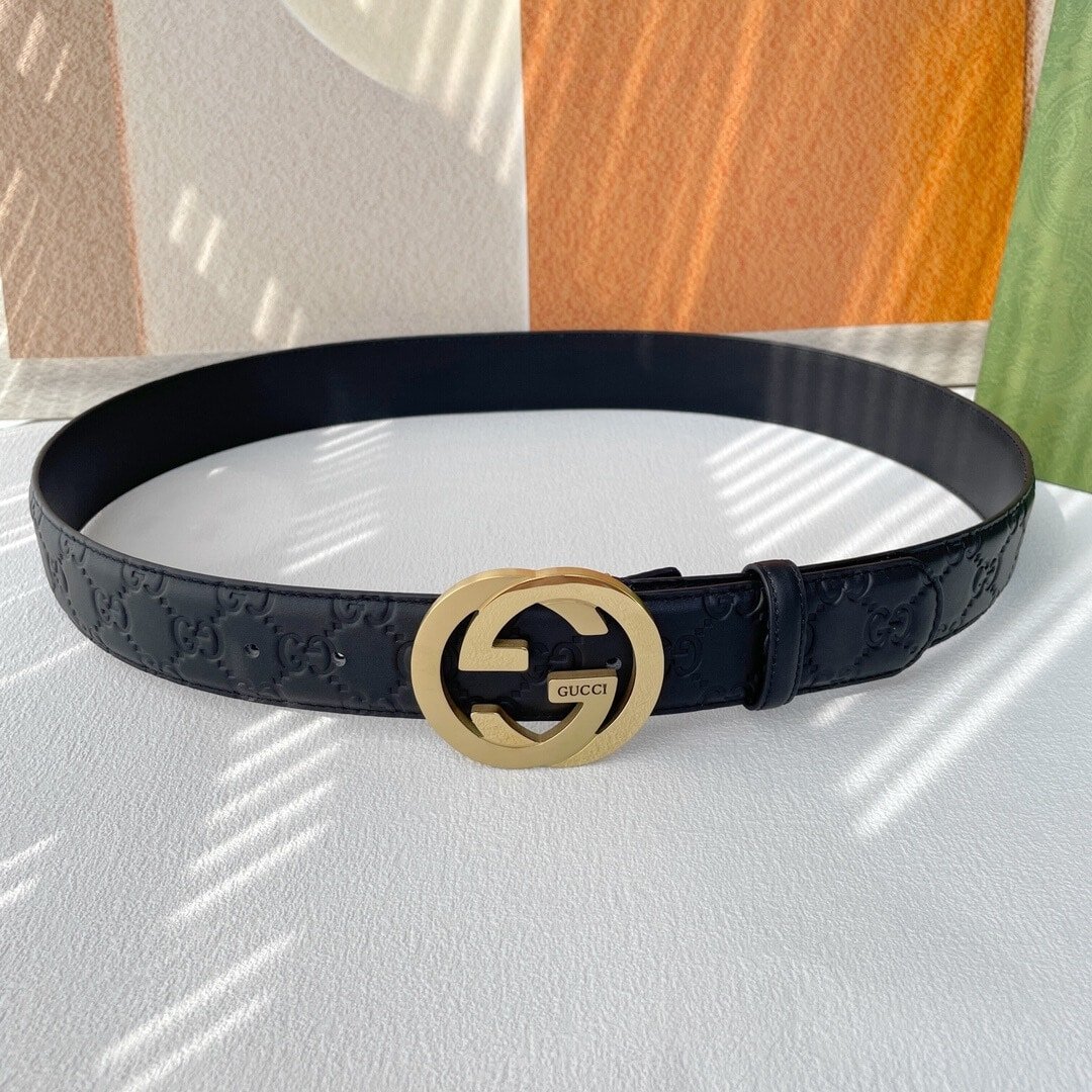 Gvc*1 Men’S Reversible Gg Belt Gold Hardware Black 40Mm