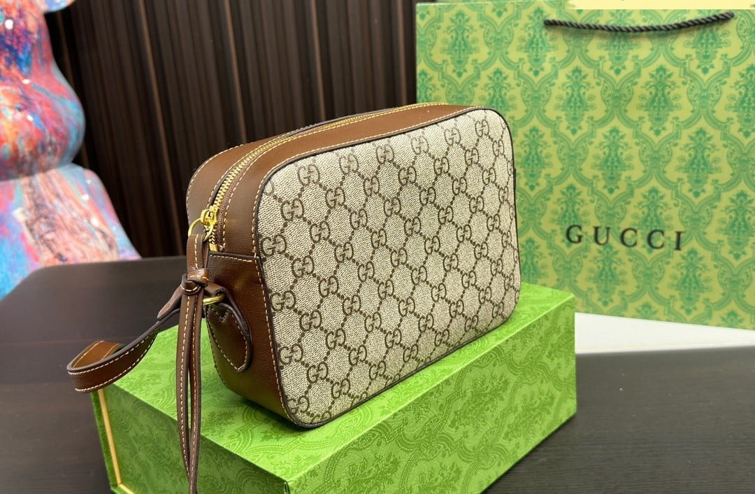 Gvc*1 Horsebit 1955 Small Shoulder Beige Ebony Gg Svp*me Canvas 22Cm