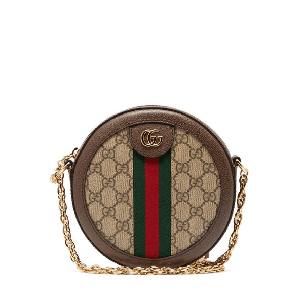 Gvc*1 Ophidia Mini Gg Round Bag Beige And Brown 20Cm