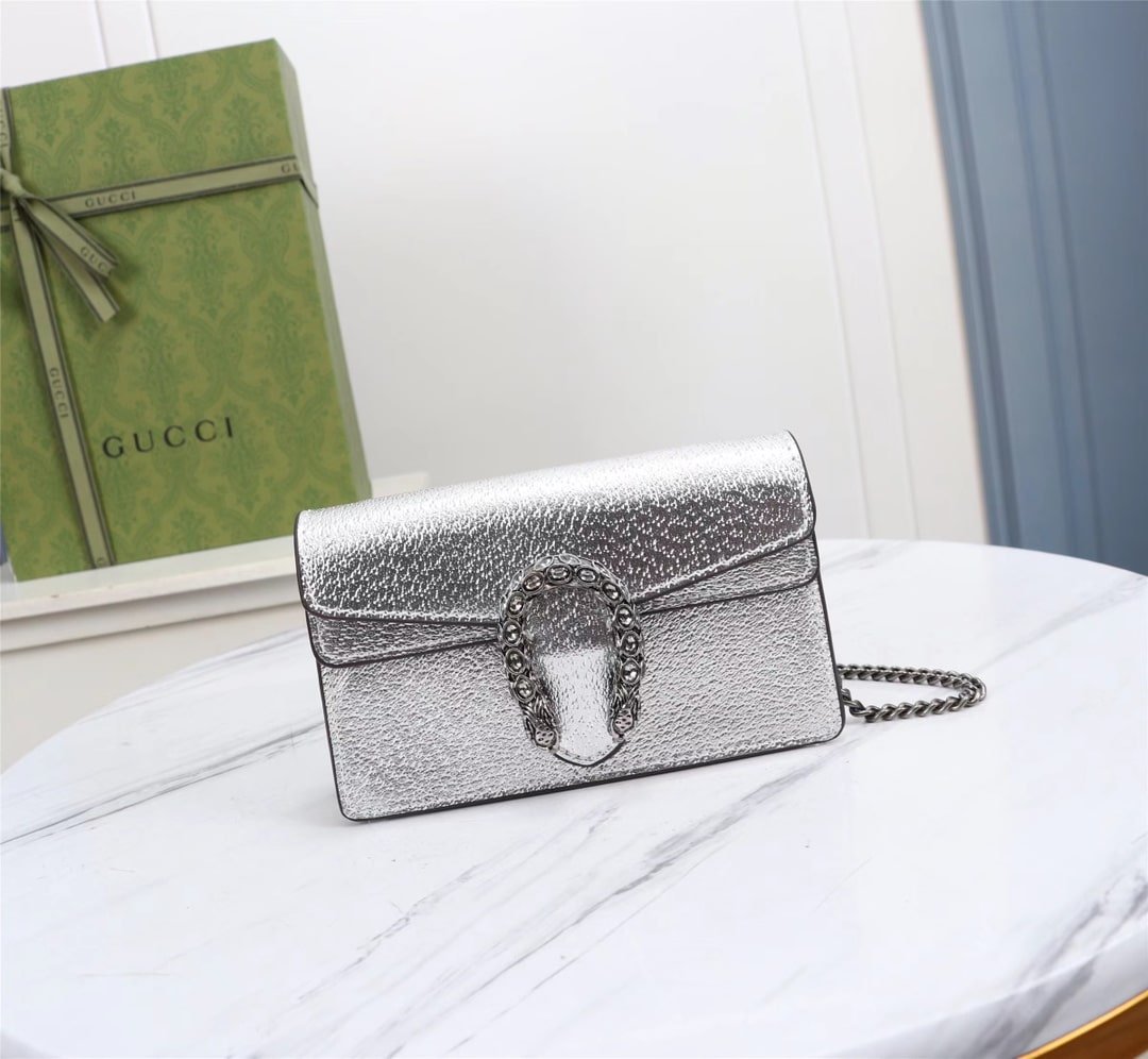 Gvc*1 Women’S Dionysus S*per Mini Crossbody Bag Silver 16Cm 476432 1Trbn 8173