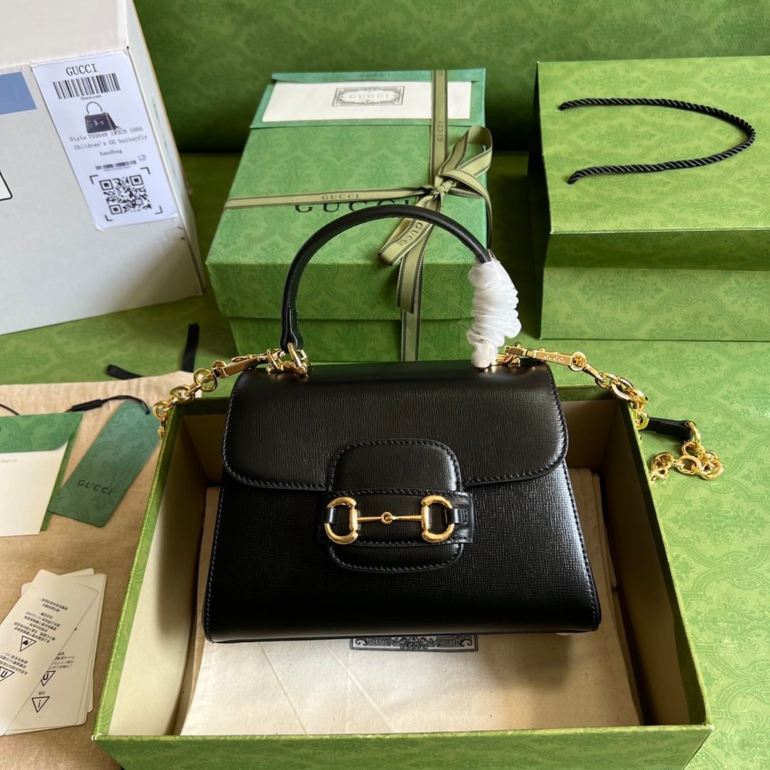 Gvc*1 Horsebit 1955 Mini Bag Black 22Cm 703848 Aaa7G 1000