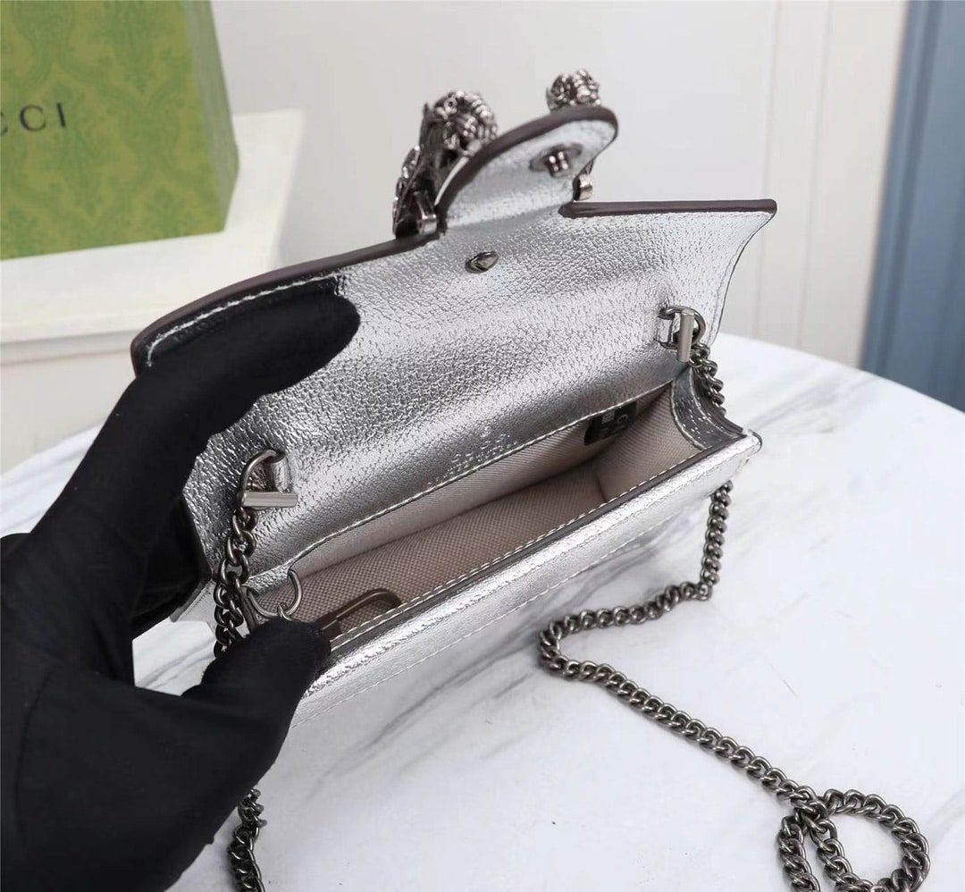 Gvc*1 Women’S Dionysus S*per Mini Crossbody Bag Silver 16Cm 476432 1Trbn 8173