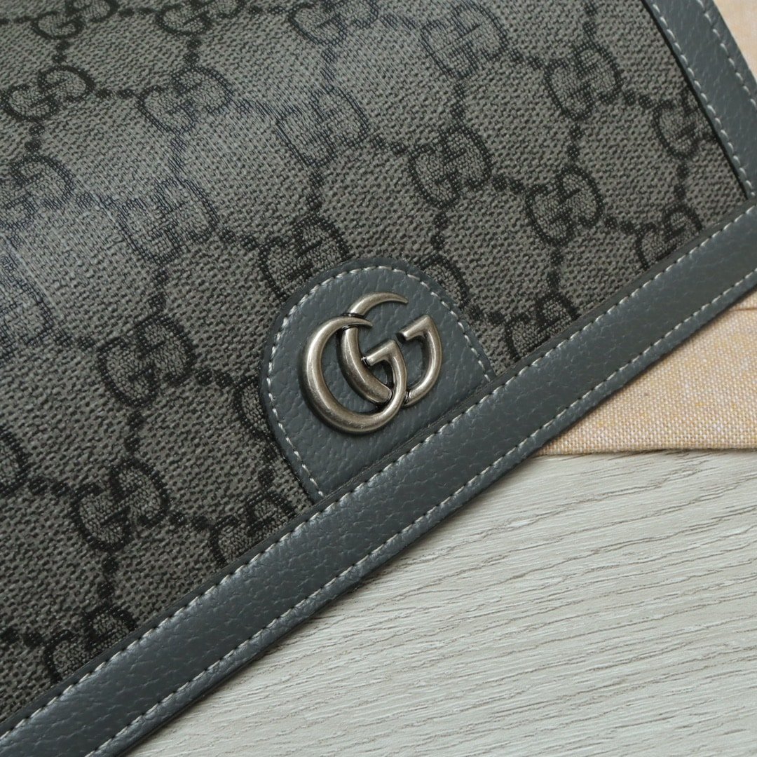 Gvc*1 Ophidia Gg Card Case Holder Gray 19Cm