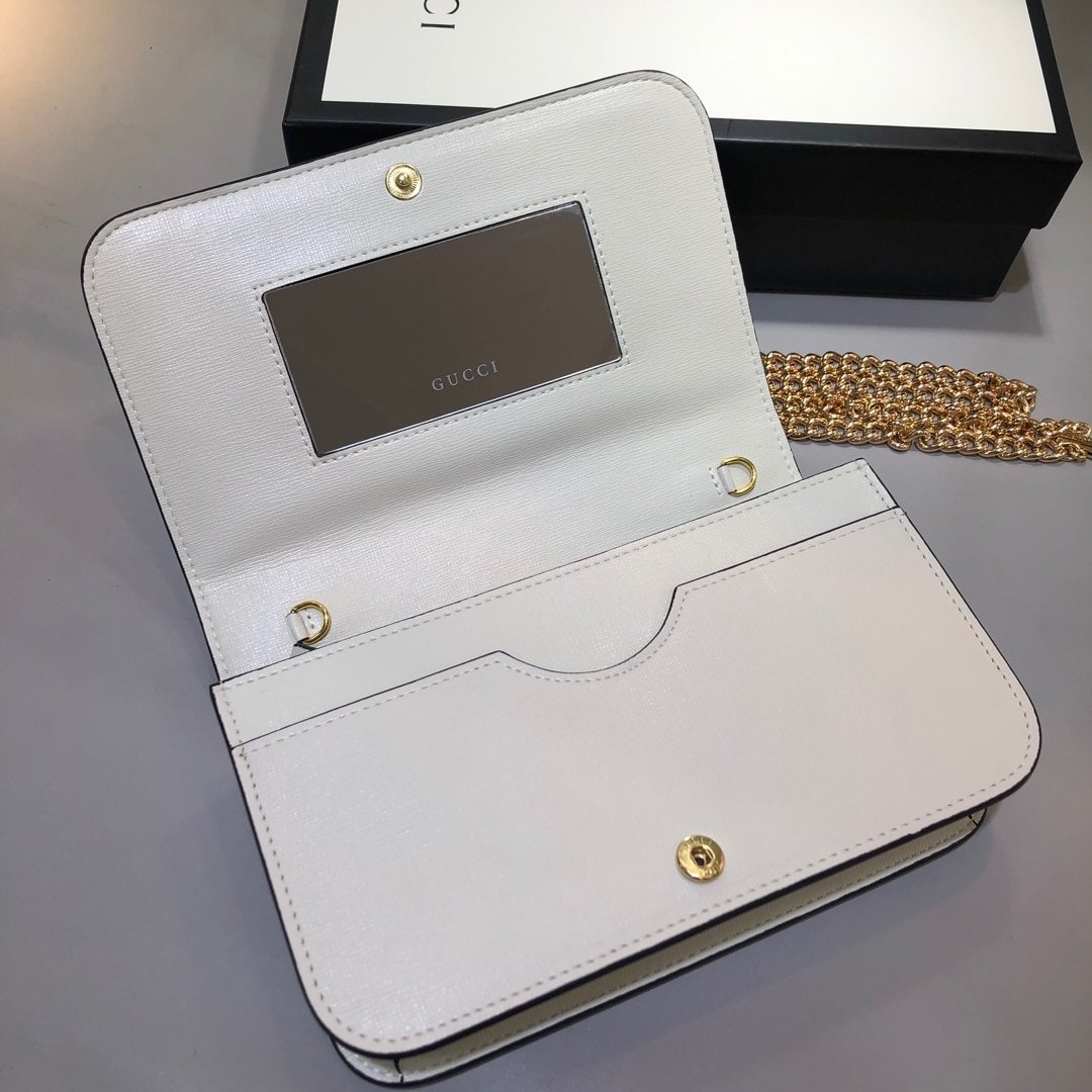 Gvc*1 Horsebit 1955 Wallet With Chain White 20Cm 621892 0Yk0G 9022