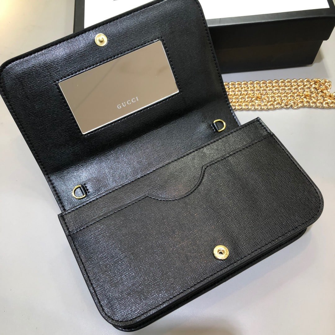 Gvc*1 Horsebit 1955 Wallet With Chain Black 20Cm 621892 0Yk0G 1000