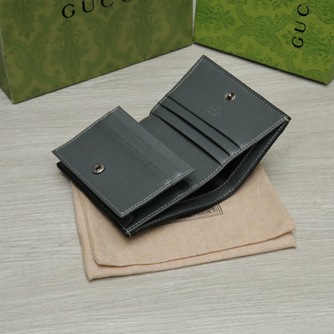 Gvc*1 Ophidia Gg Card Case Holder Gray 11Cm