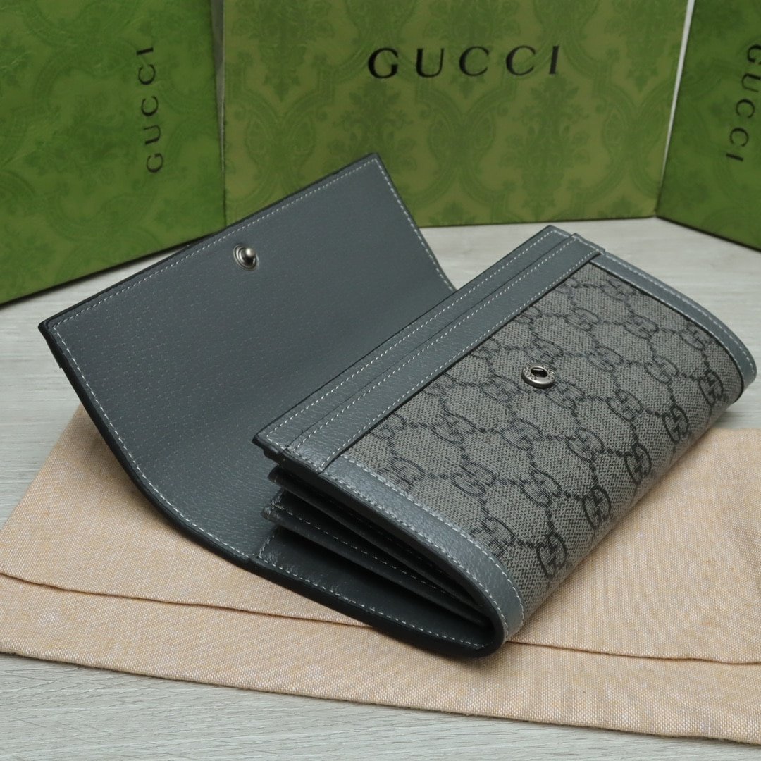 Gvc*1 Ophidia Gg Card Case Holder Gray 19Cm