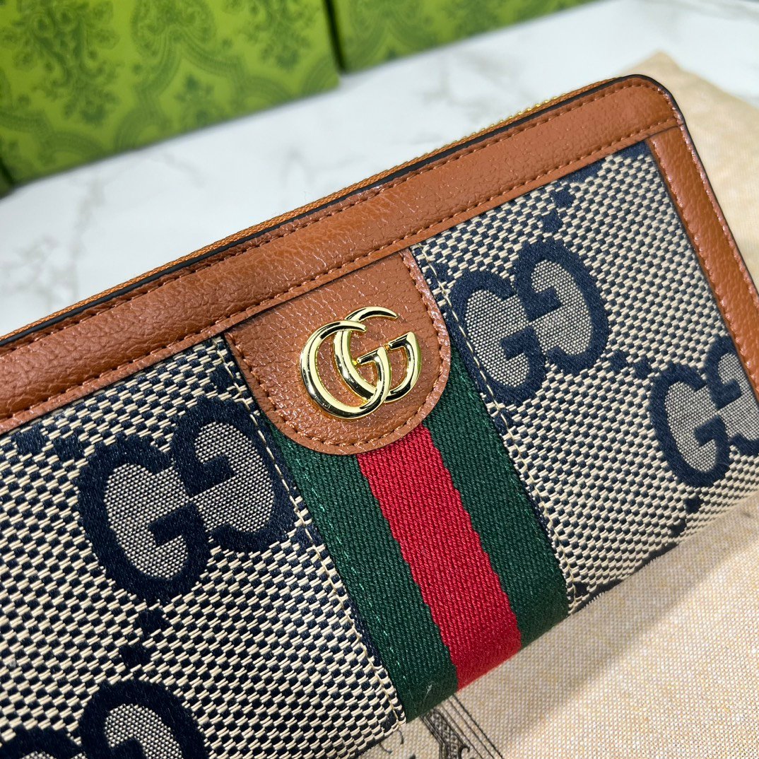 Gvc*1 Ophidia Long Wallet Brown And Navy Blue 19.5Cm