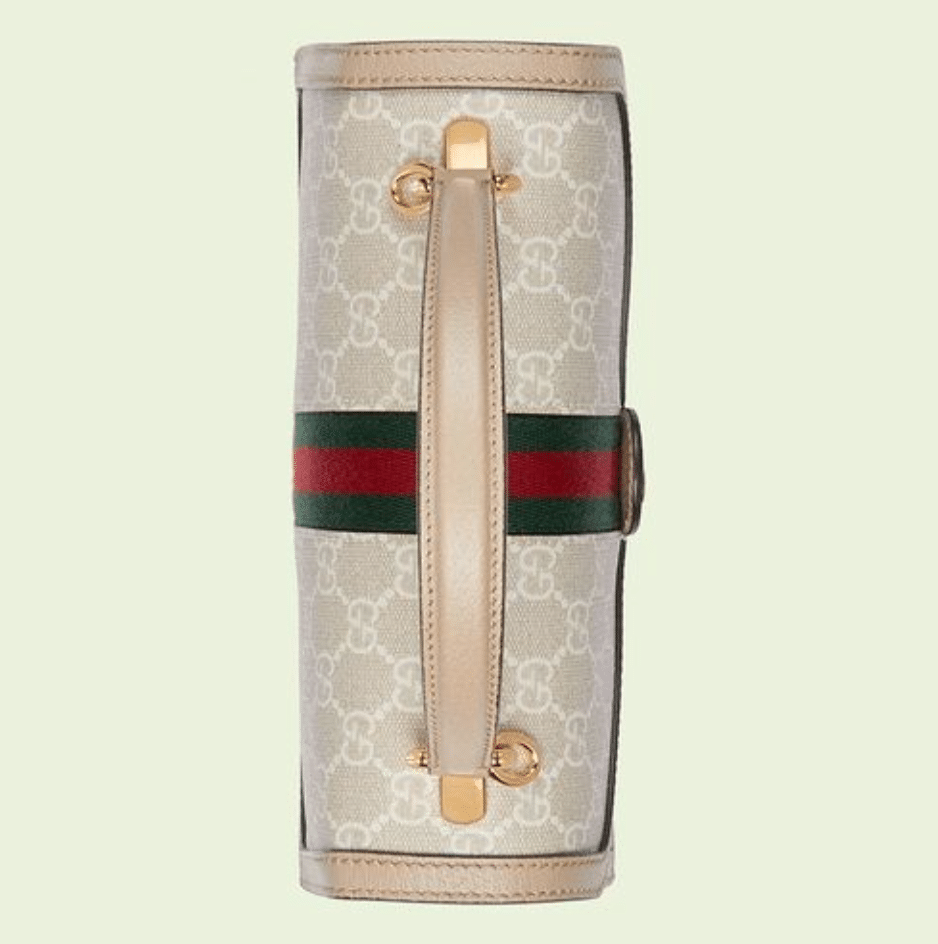 Gvc*1 Ophidia Medium Top Handle Bag Gg Svp*me Beige And White 25Cm 651055 Uulag 9682