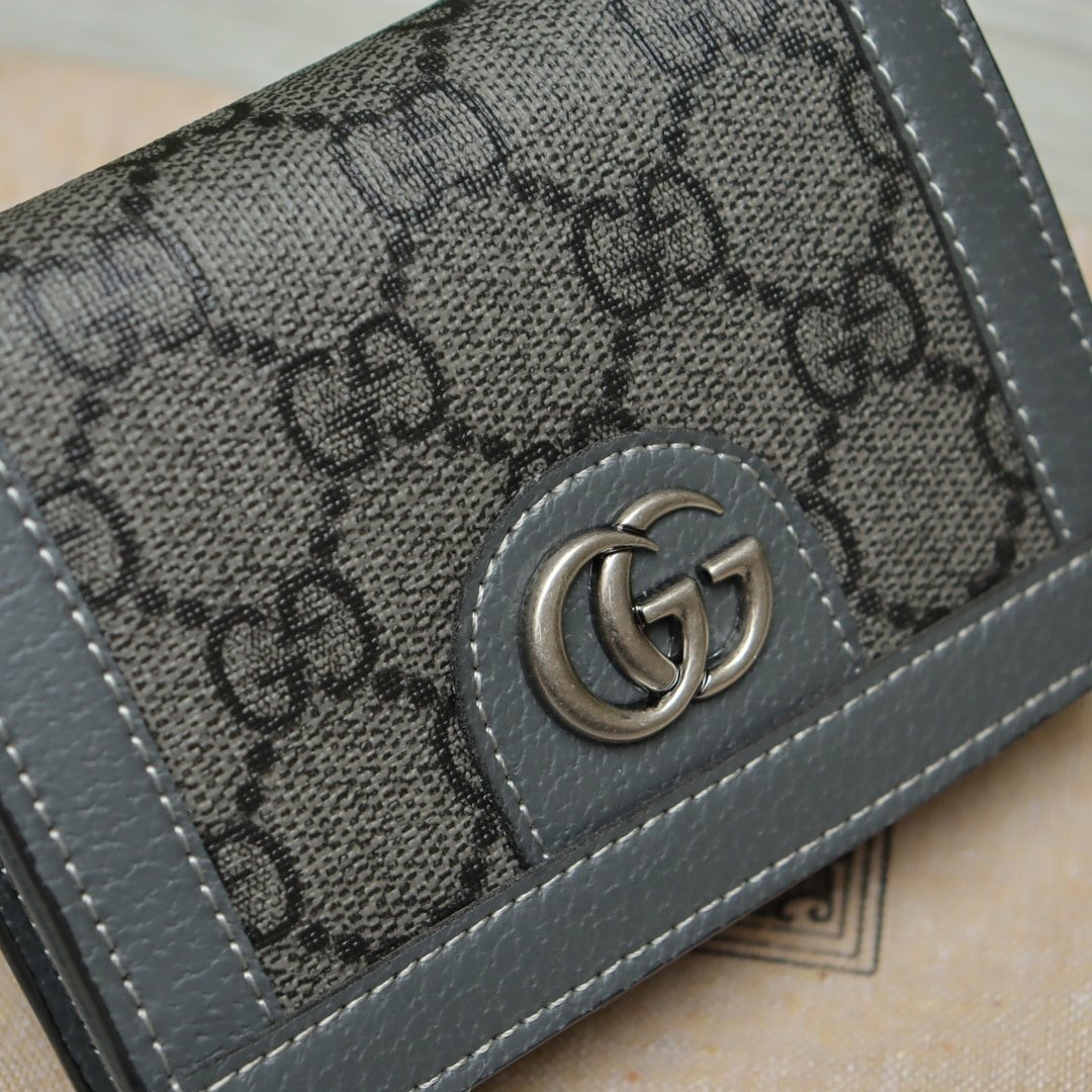 Gvc*1 Ophidia Gg Card Case Holder Gray 11Cm