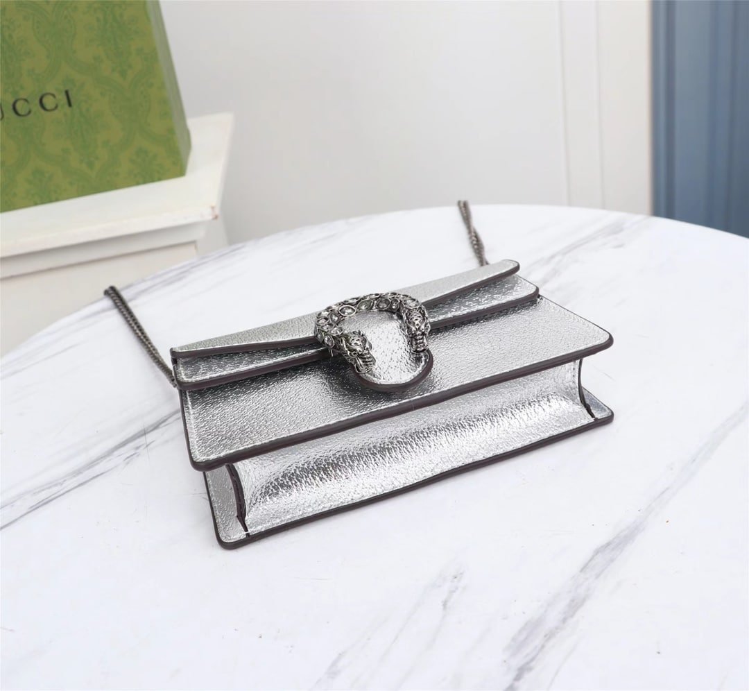 Gvc*1 Women’S Dionysus S*per Mini Crossbody Bag Silver 16Cm 476432 1Trbn 8173