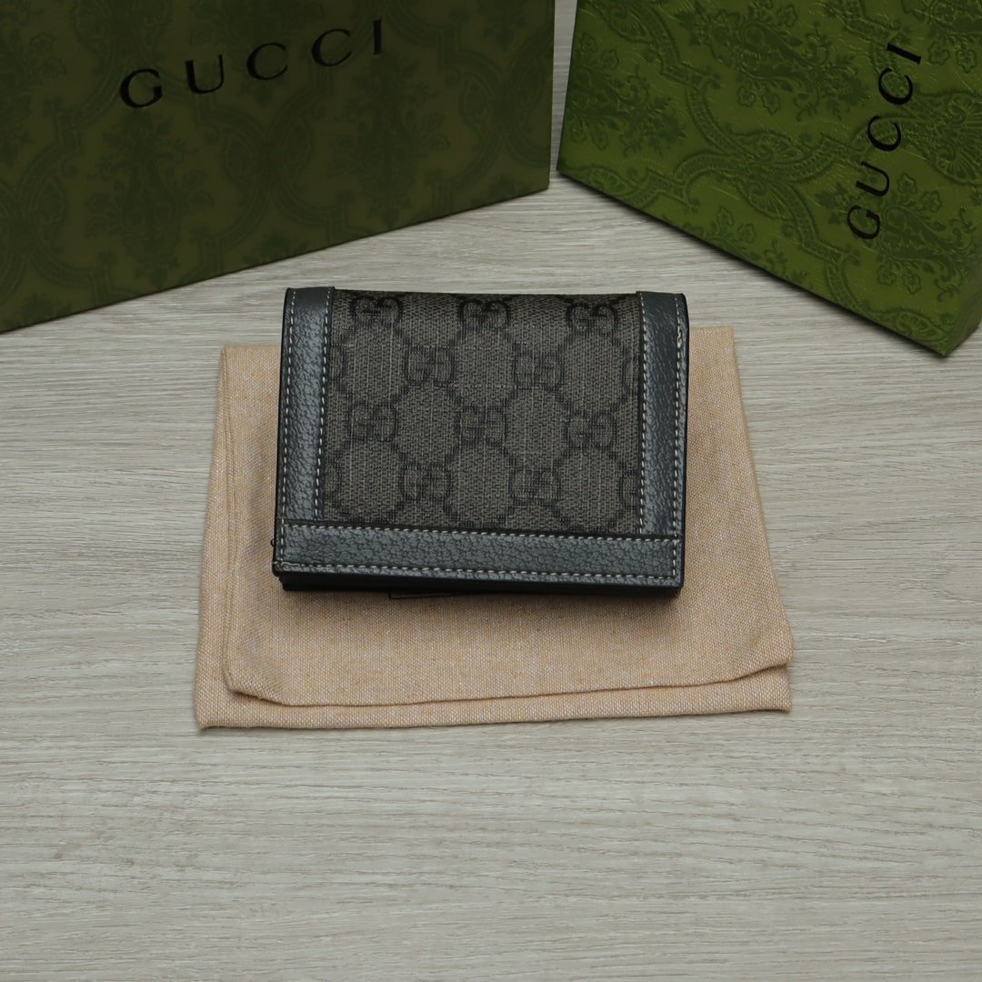 Gvc*1 Ophidia Gg Card Case Holder Gray 11Cm