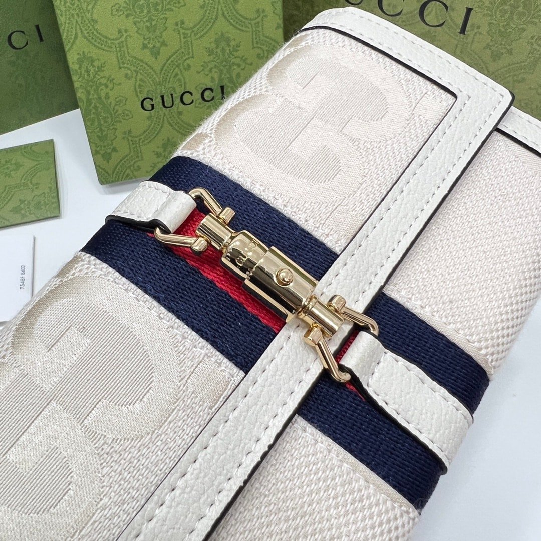 Gvc*1 Jackie 1961 Chain Wallet Beige And Ebony Gg 19Cm 652681 Huhhg 8565
