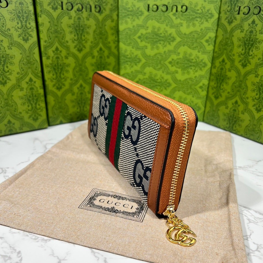 Gvc*1 Ophidia Long Wallet Brown And Navy Blue 19.5Cm