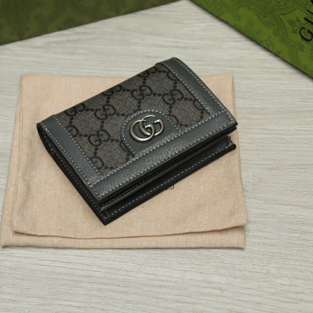 Gvc*1 Ophidia Gg Card Case Holder Gray 11Cm