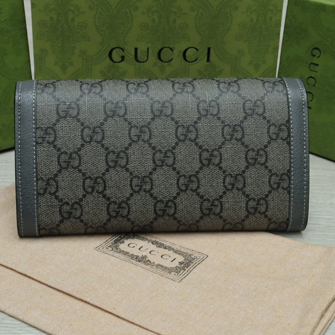 Gvc*1 Ophidia Gg Card Case Holder Gray 19Cm