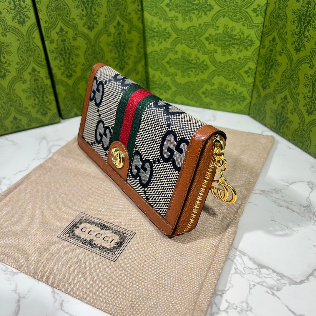 Gvc*1 Ophidia Long Wallet Brown And Navy Blue 19.5Cm