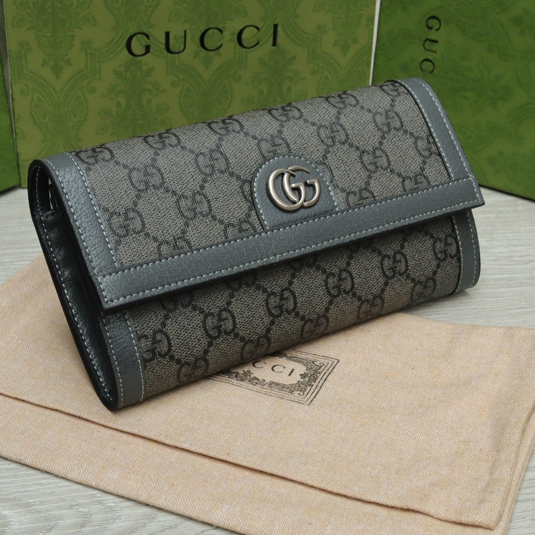 Gvc*1 Ophidia Gg Card Case Holder Gray 19Cm