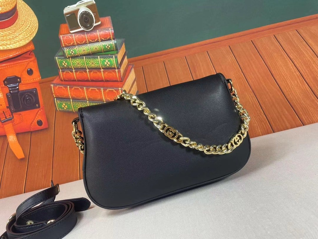 Gvc*1 Blondie Shoulder Bag Black Leather 28Cm 699268 Uxx0G 1000