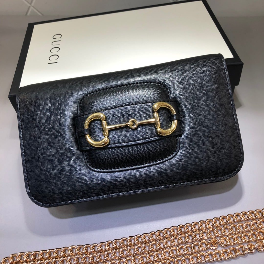 Gvc*1 Horsebit 1955 Wallet With Chain Black 20Cm 621892 0Yk0G 1000