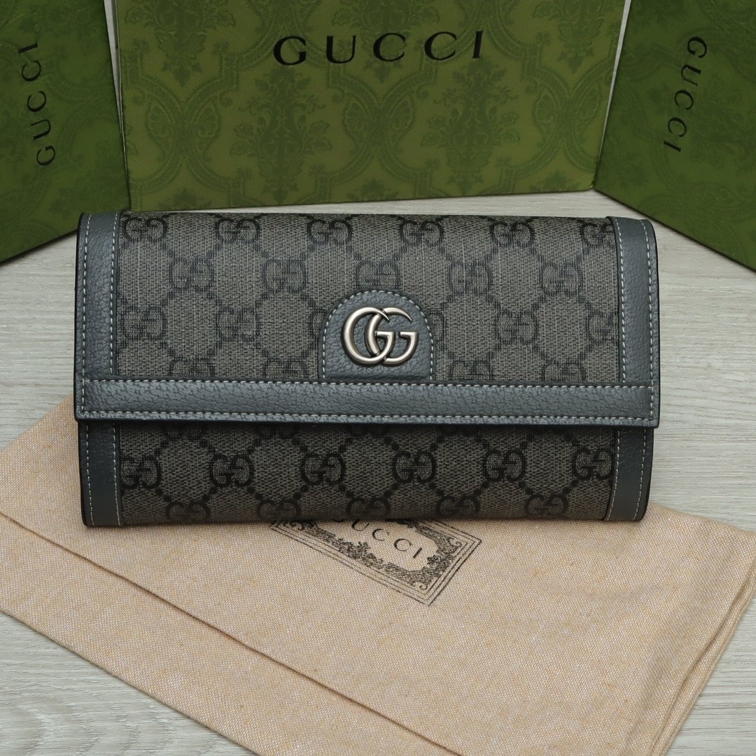 Gvc*1 Ophidia Gg Card Case Holder Gray 19Cm