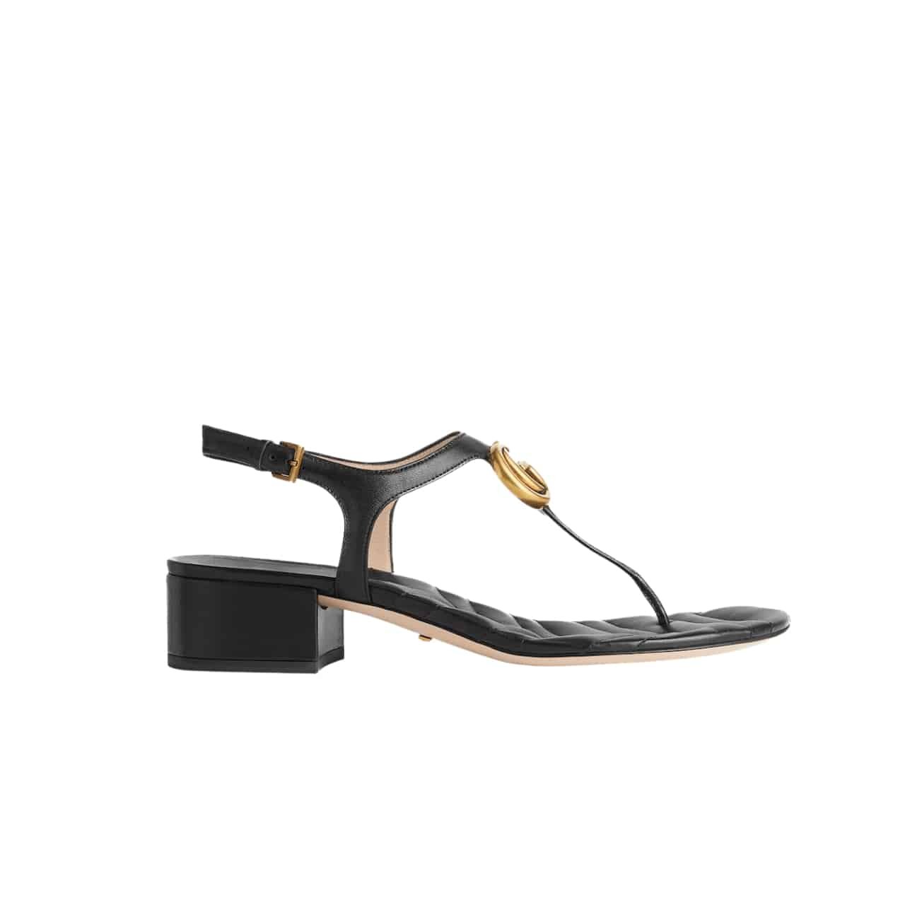 Gvc*1 Double G Sandal Leather Black 674840 Bko00 1000