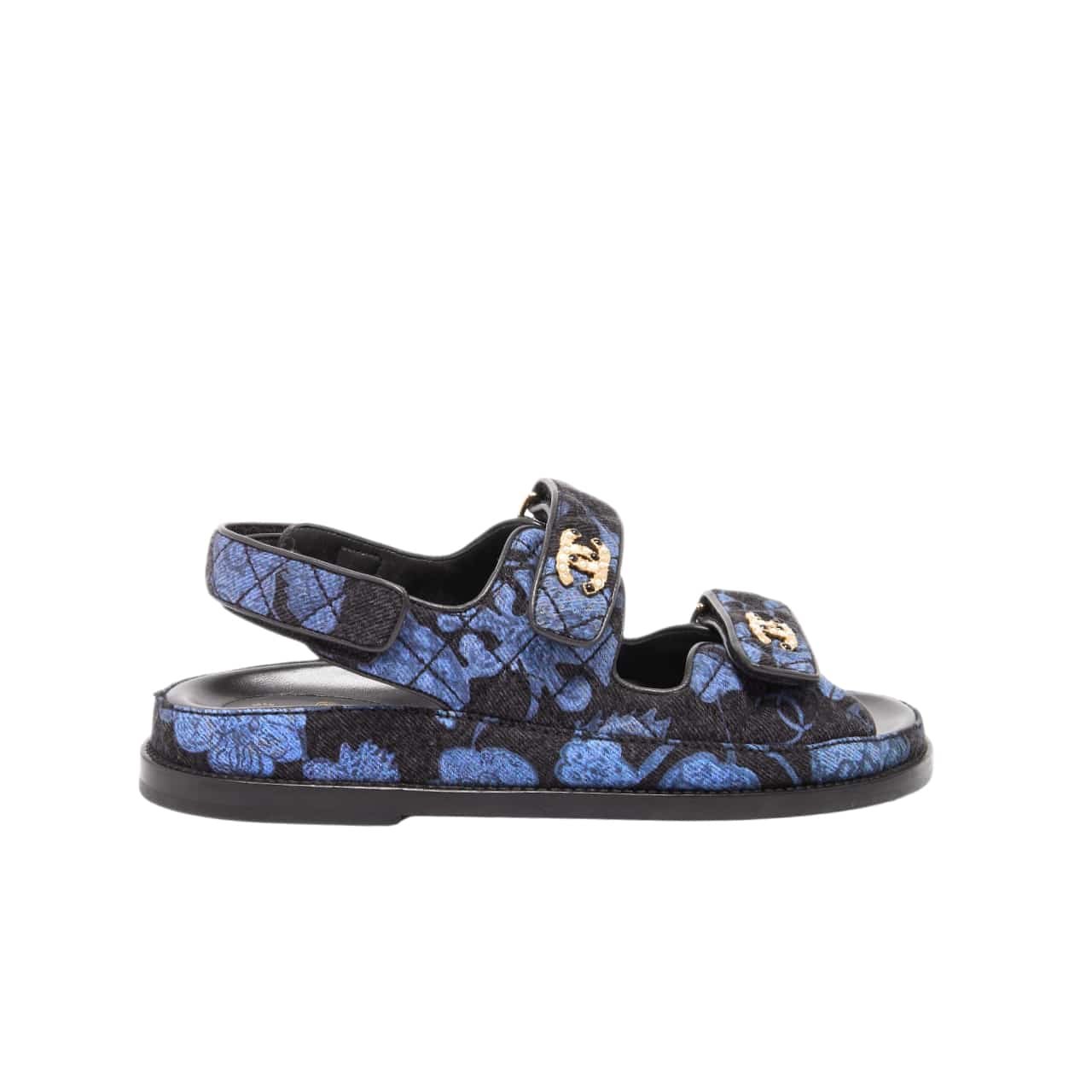 Ch**el Dad Slingback Sandals Blue Black
