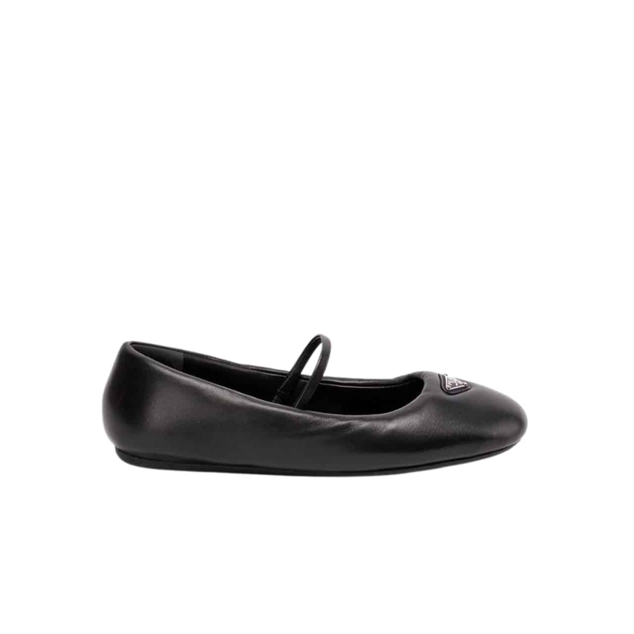 Pra*a Soft Padded Nappa Leather Ballerinas Black 1F122N 2Dl8 F0002 F 005