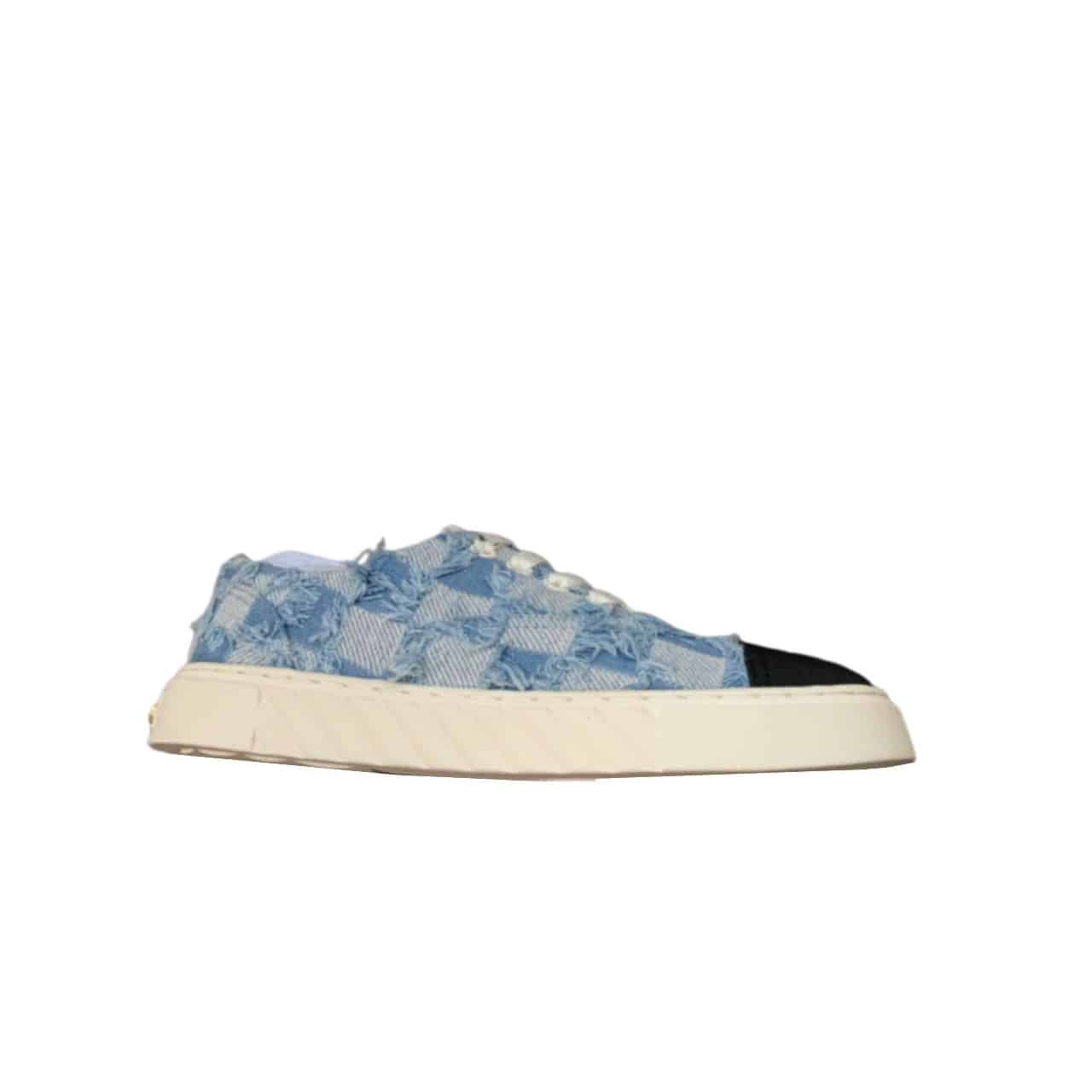 Ch**el Cc Sneaker Mix Denim Blue