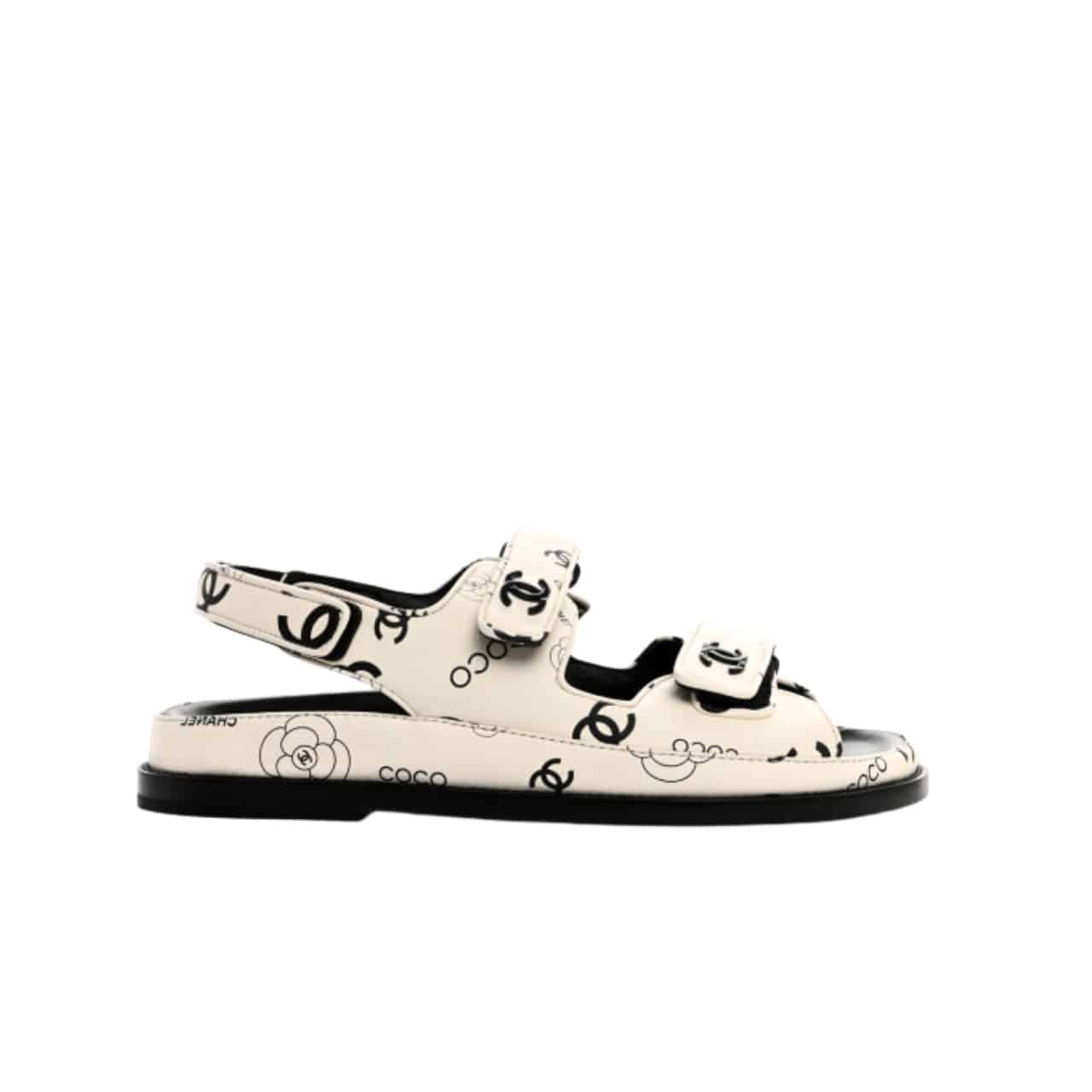 Ch**el Dad Slingback Sandals 23P Camelia Cc Logo