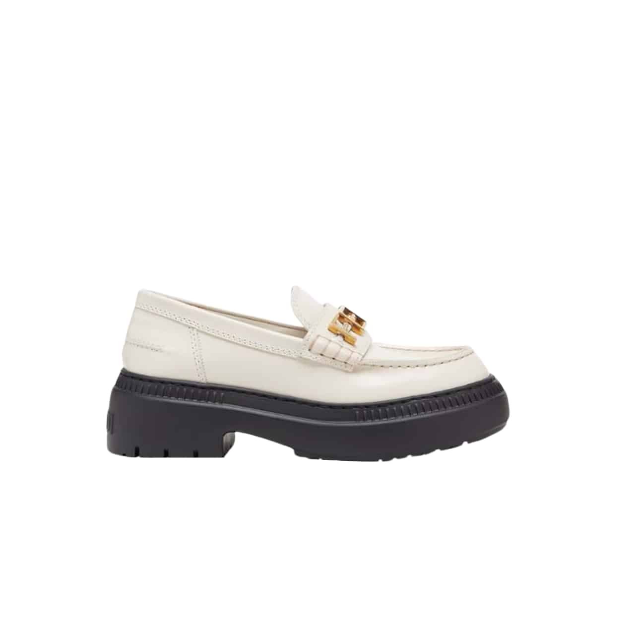 F**digraphy Smooth Leather Loafers White 8D838369Ff1Iyw